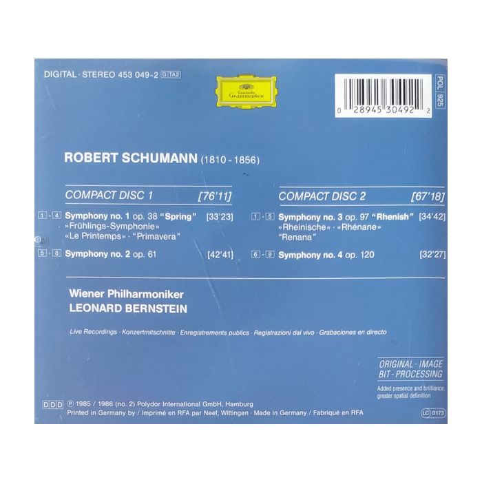Robert Schumann , Wiener Philharmoniker , Leonard Bernstein - The Symphonies