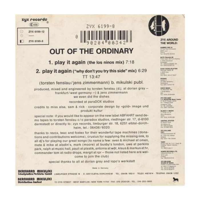 Out Of The Ordinary - Play It Again