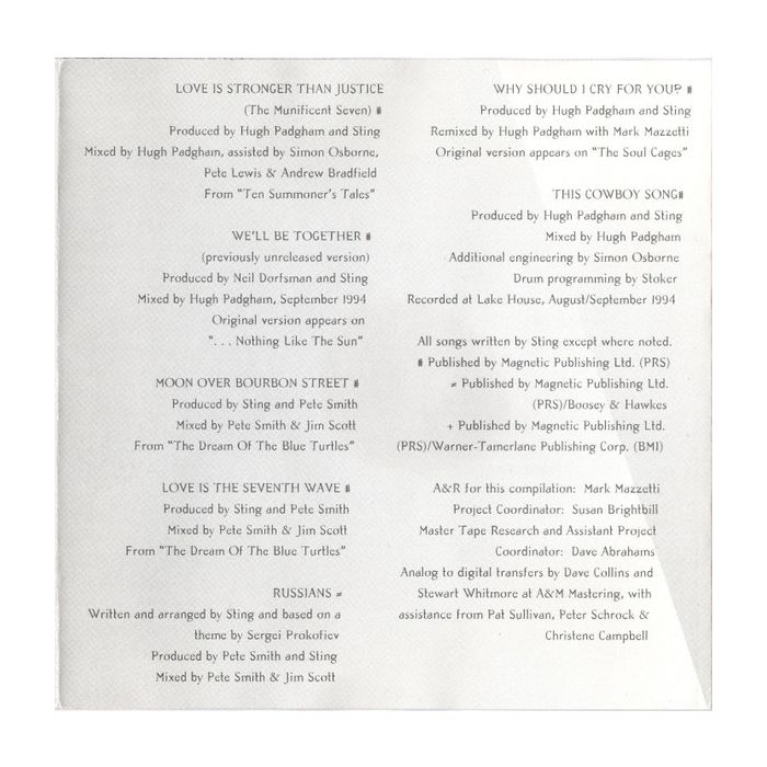 Sting - Fields Of Gold (The Best Of Sting 1984 - 1994)