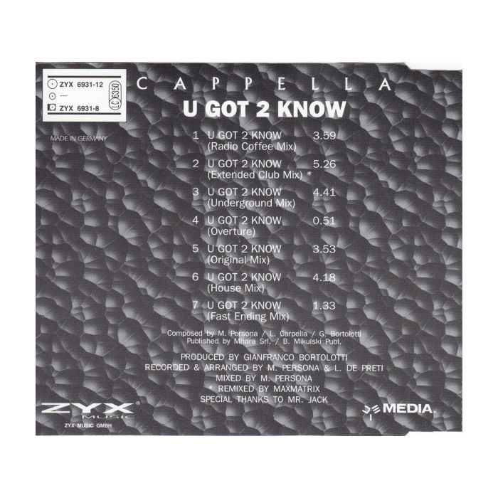 Cappella - U Got 2 Know