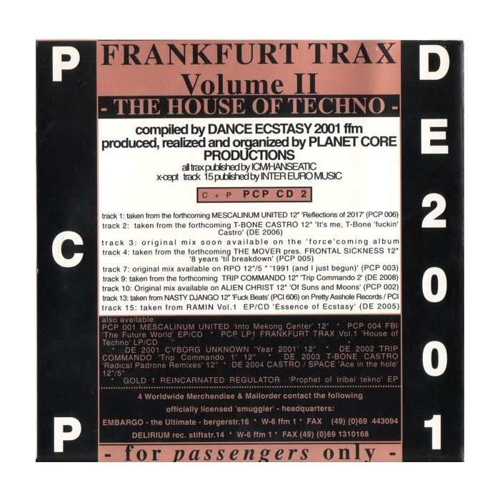 Various - Frankfurt Trax Volume 2 (The House Of Techno)