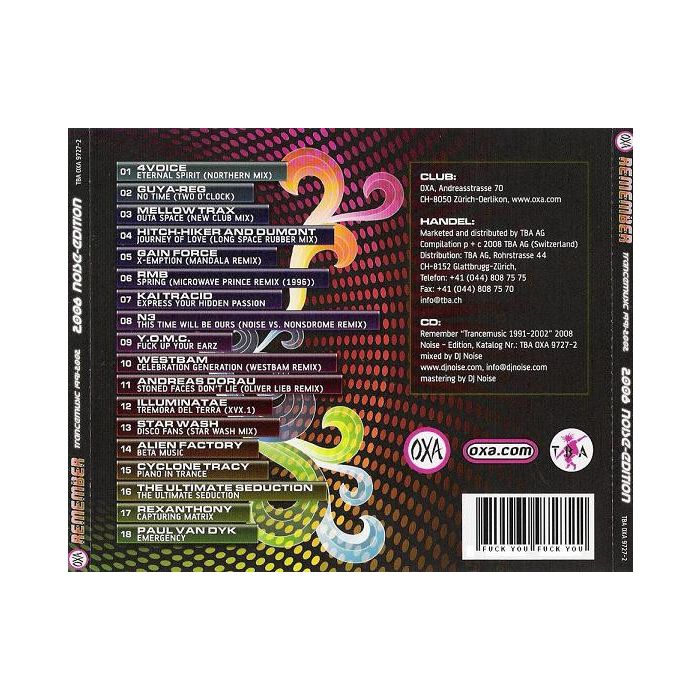 DJ Noise - OXA Remember Trancemusic 1991 - 2002 (2008 Noise - Edition)