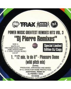Pleasure Dome / Davis  - 12 Min. To Do It / 2 B Or Not 2 B (DJ Pierre Remixes)