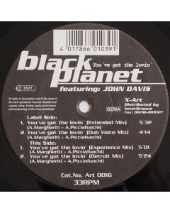Black Planet Featuring John Davis  - You've Got The Lovin'