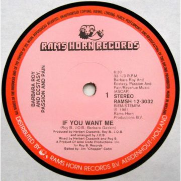 Barbara Roy And Ecstasy, Passion & Pain - If You Want Me