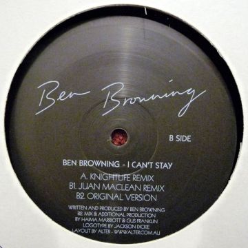 Ben Browning - I Can't Stay