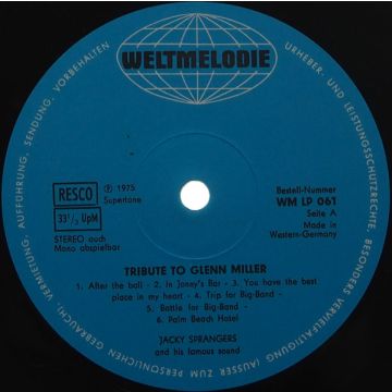 Jackie Sprangers Orchestra - Tribute To Glenn Miller And His Famous Sound